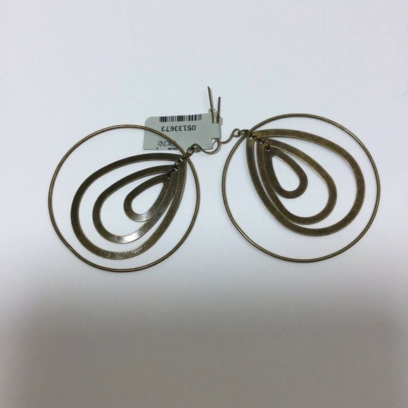 Cache Teardrop Circle Hook Earrings Antique - Picture 1 of 5
